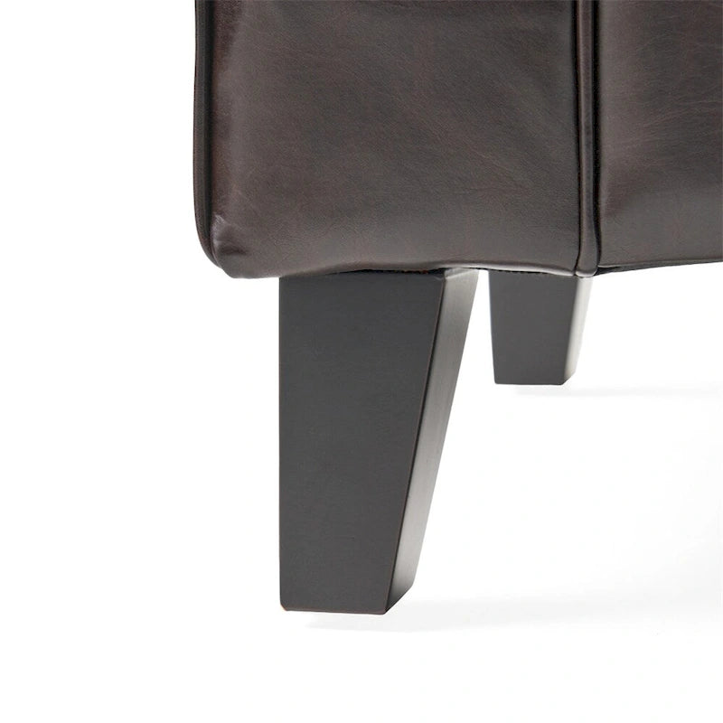 Banc de rangement en velours ivoire capitonné avec accoudoirs volutes, plateau relevable à fermeture amortie et pieds fuselés en bois