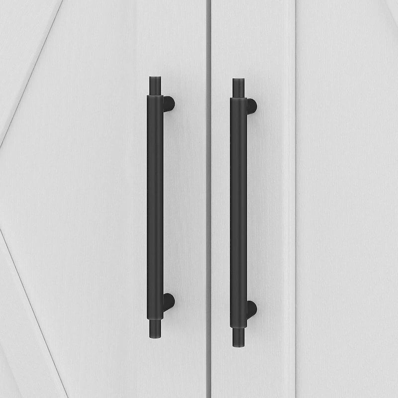 Meuble de rangement au-dessus des toilettes gris bois flotté, portes à motifs en X, étagères réglables, style ferme