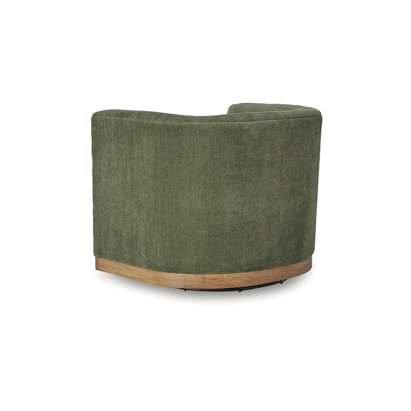 Fauteuil d'appoint pivotant Forest Green Cube Revêtement en polyester Base en bois Style contemporain