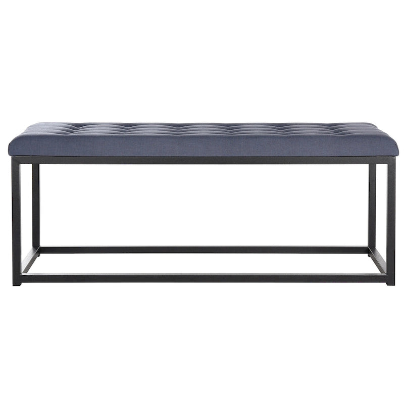 Banc d'appoint rembourré marine, siège touffeté, structure métallique Parsons, pour entrée ou chambre à coucher