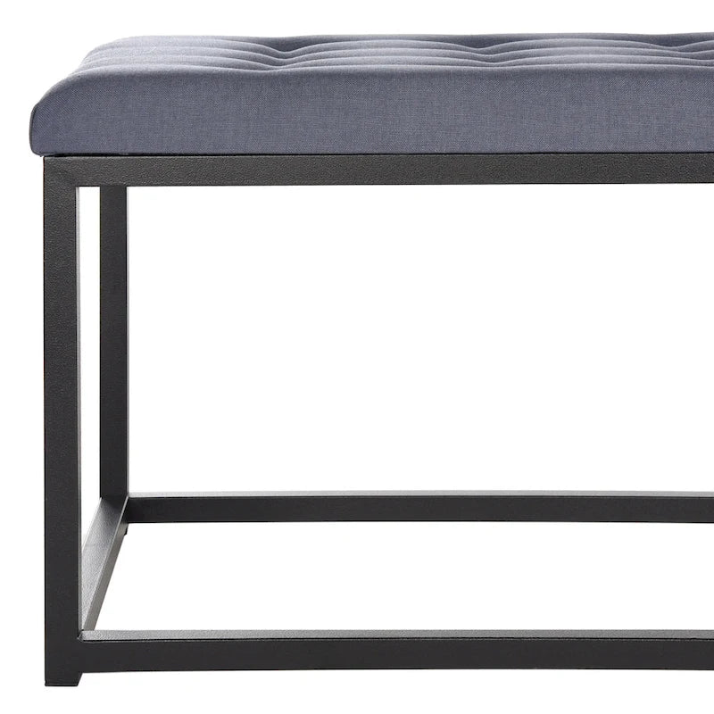 Banc d'appoint rembourré marine, siège touffeté, structure métallique Parsons, pour entrée ou chambre à coucher