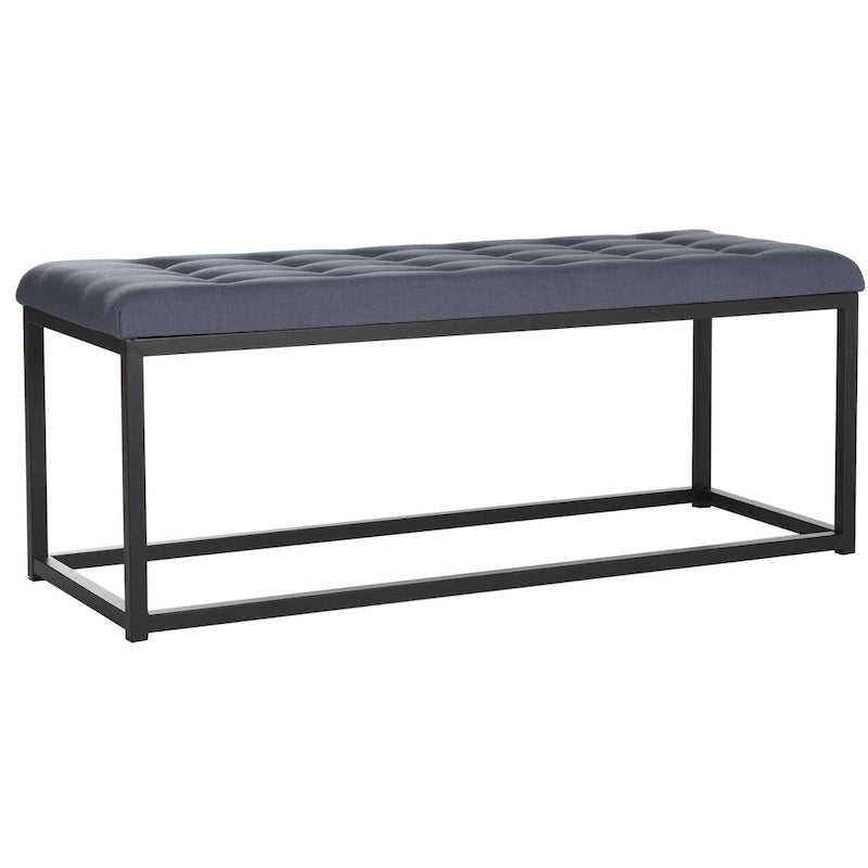 Banc d'appoint rembourré marine, siège touffeté, structure métallique Parsons, pour entrée ou chambre à coucher