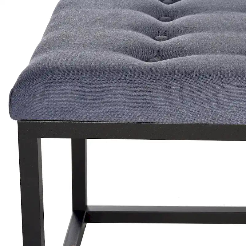 Banc d'appoint rembourré marine, siège touffeté, structure métallique Parsons, pour entrée ou chambre à coucher