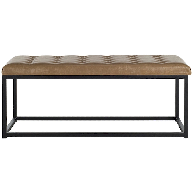 Banc d'appoint rembourré marine, siège touffeté, structure métallique Parsons, pour entrée ou chambre à coucher
