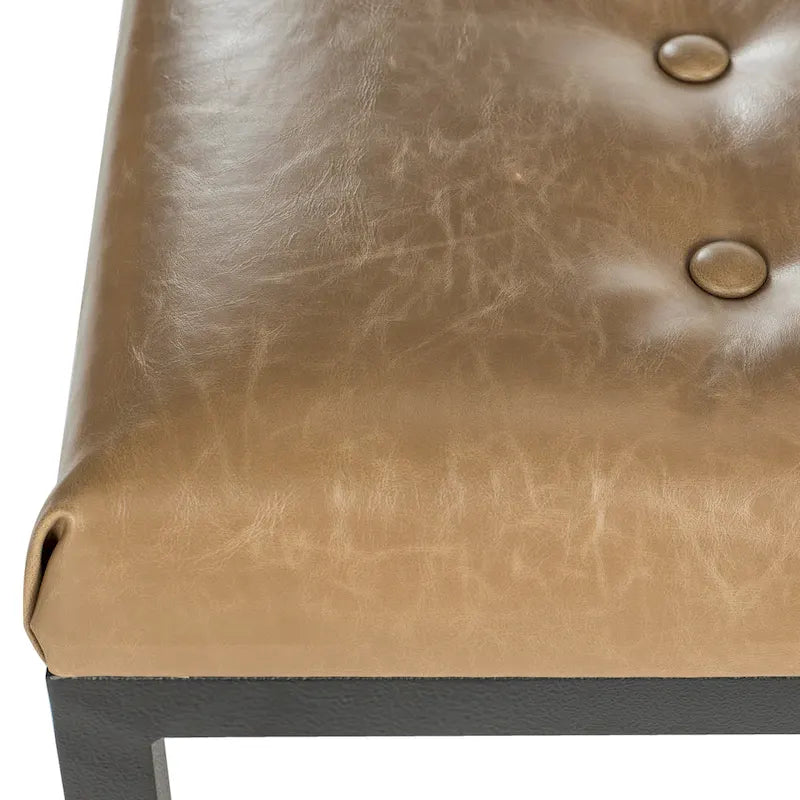 Banc d'appoint rembourré marine, siège touffeté, structure métallique Parsons, pour entrée ou chambre à coucher