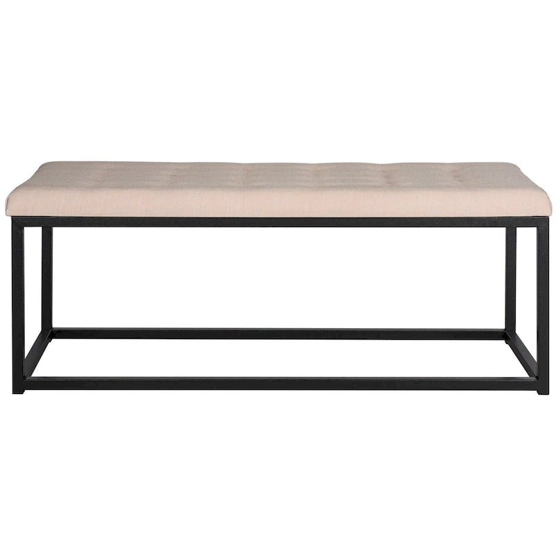 Banc d'appoint rembourré marine, siège touffeté, structure métallique Parsons, pour entrée ou chambre à coucher