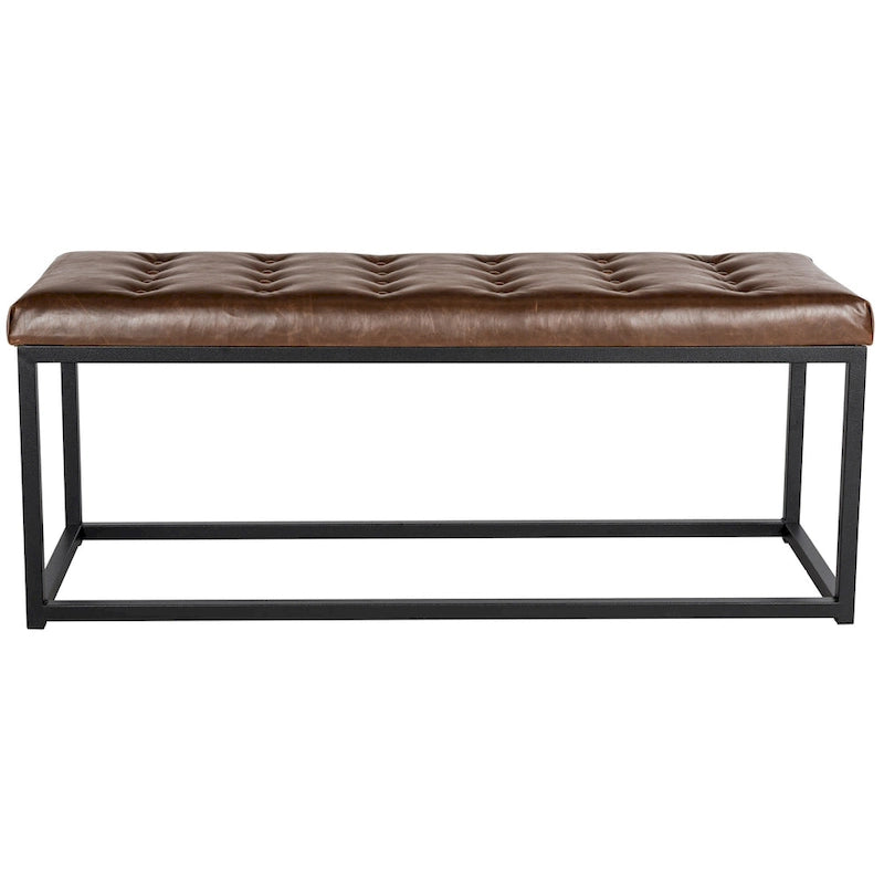 Banc d'appoint rembourré marine, siège touffeté, structure métallique Parsons, pour entrée ou chambre à coucher