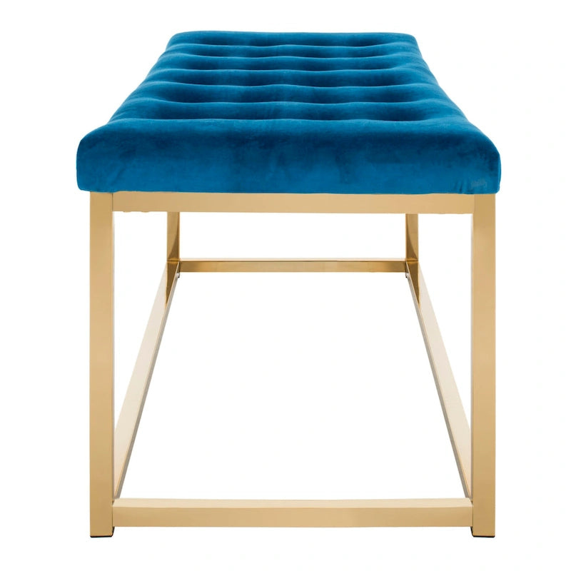 Banc d'appoint rembourré marine, siège touffeté, structure métallique Parsons, pour entrée ou chambre à coucher