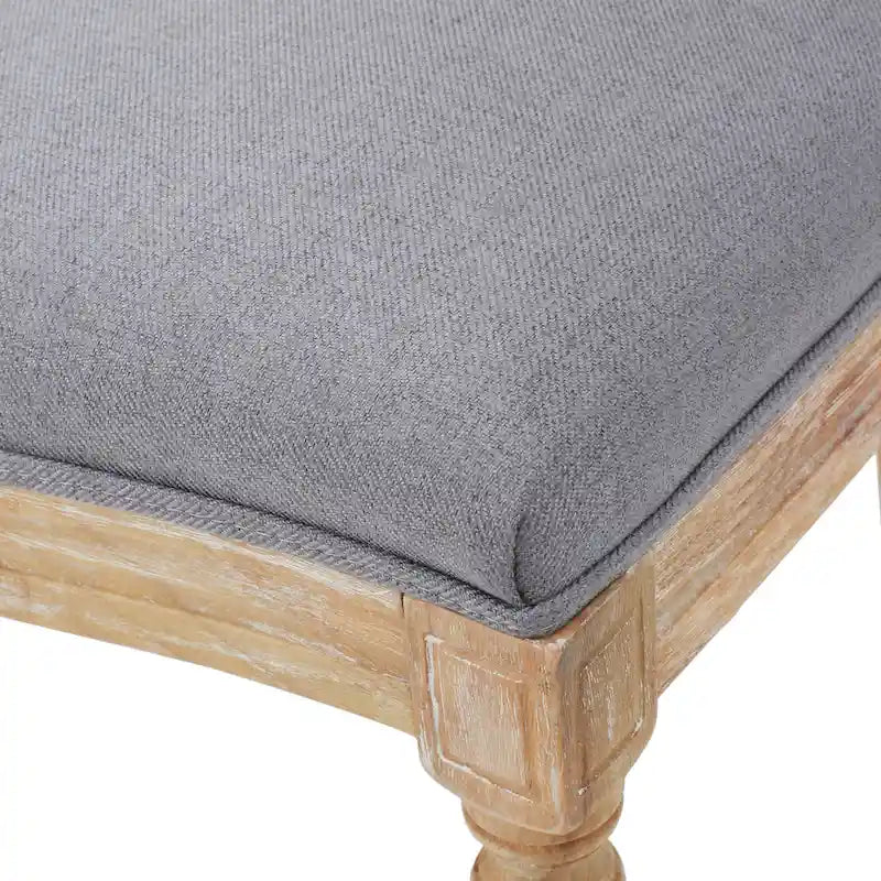Chaise de salle à manger capitonnée French Country Dossier ovale Bois d'hévéa Pieds cannelés Sans accoudoirs