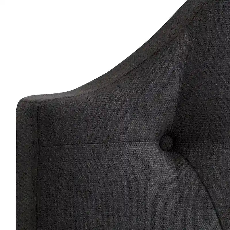 Tête de lit en tissu capitonné avec boutons en forme de losange et pieds réglables
