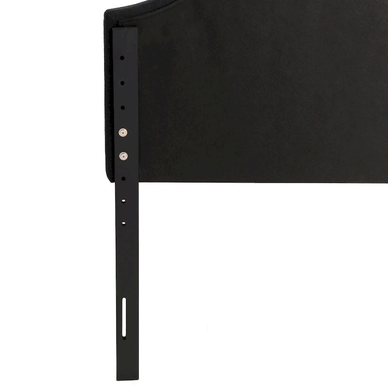 Tête de lit en tissu capitonné avec boutons en forme de losange et pieds réglables
