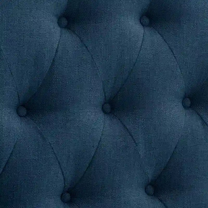 Tête de lit en tissu capitonné avec boutons en forme de losange et pieds réglables