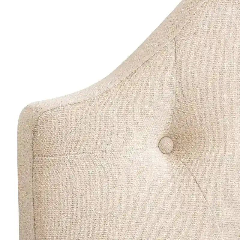 Tête de lit en tissu capitonné avec boutons en forme de losange et pieds réglables