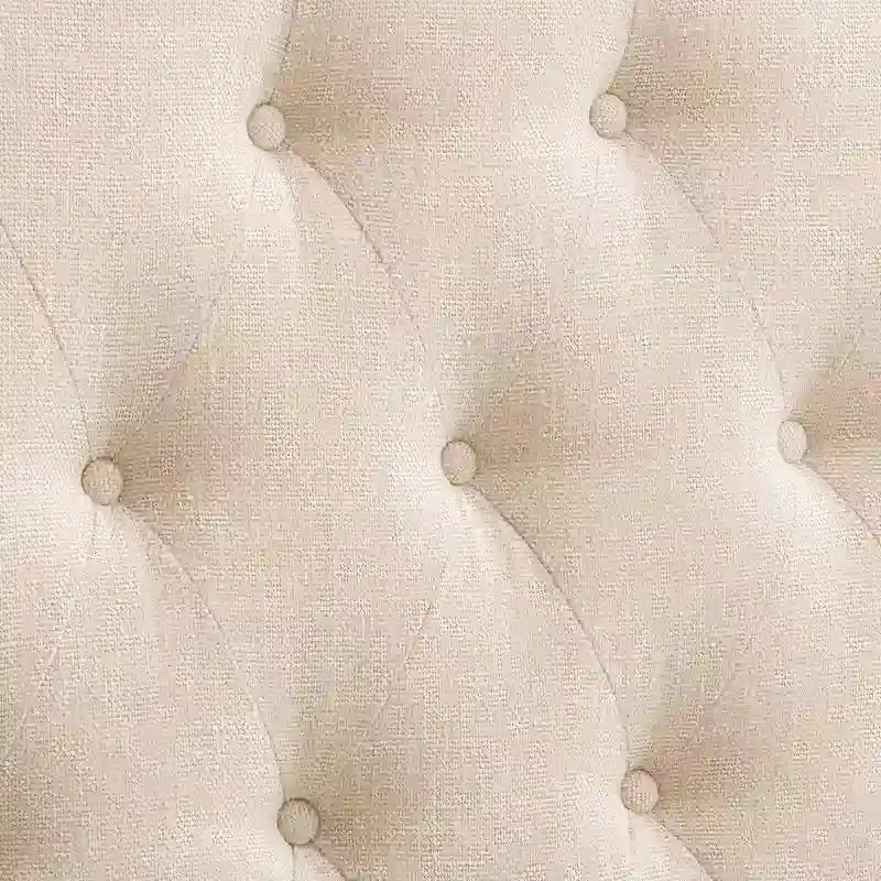 Tête de lit en tissu capitonné avec boutons en forme de losange et pieds réglables