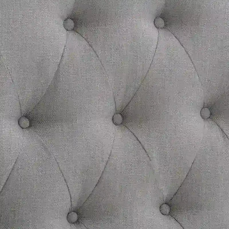 Tête de lit en tissu capitonné avec boutons en forme de losange et pieds réglables