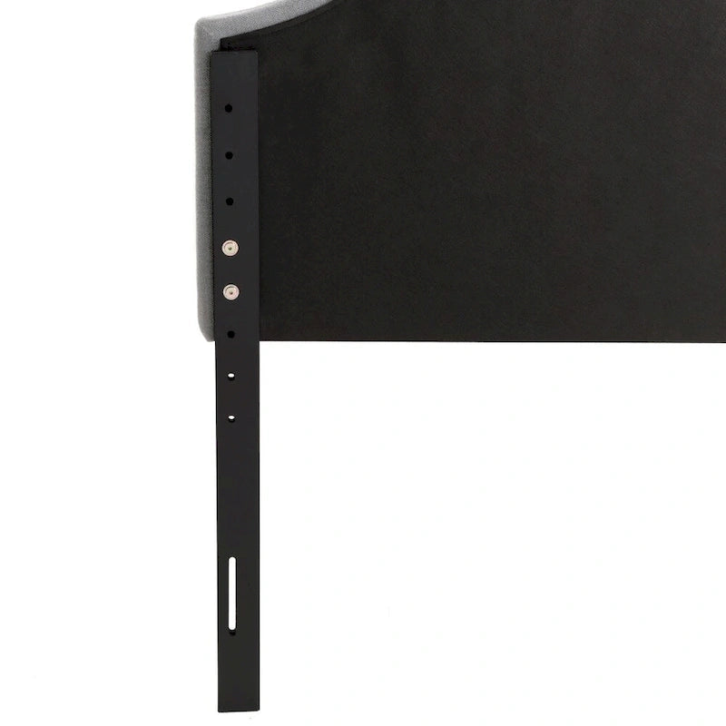 Tête de lit en tissu capitonné avec boutons en forme de losange et pieds réglables