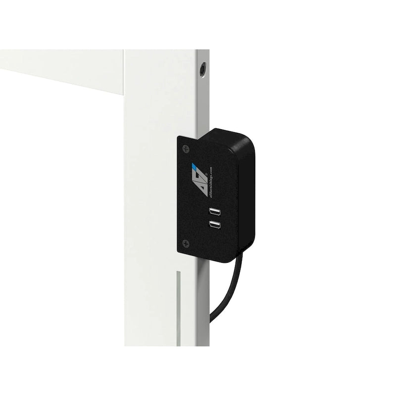 Lit plateforme Queen en bois massif avec tête et pied de lit à panneaux surélevés, 2 tiroirs sous le lit, chargement USB