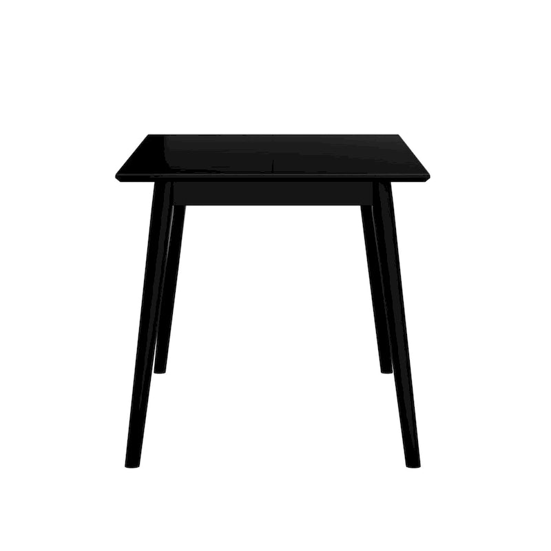 Table de salle à manger moderne de style Mid-Century en pin massif de 122 cm avec plateau deux planches et pieds coniques, couleur noyer