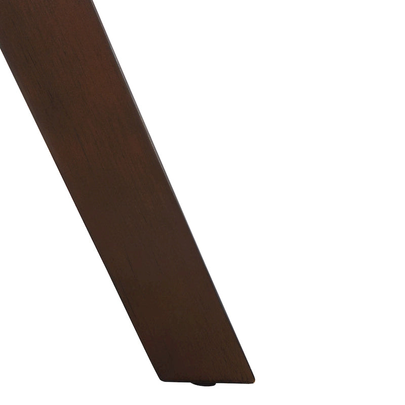 Table à manger ronde en bois charbon de bois base en V inclinée style bistrot français contemporain