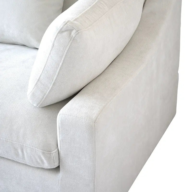 Canapé d'angle en lin de grande taille pour salon